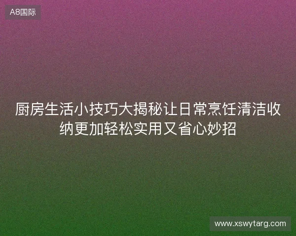 厨房生活小技巧大揭秘让日常烹饪清洁收纳更加轻松实用又省心妙招 厨房生活小技巧大揭秘让日常烹饪清洁收纳更加轻松实用又省心妙招